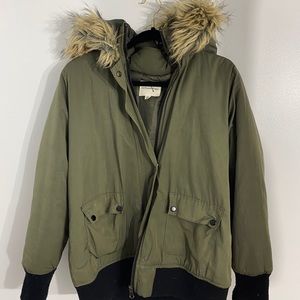 Army green winter coat